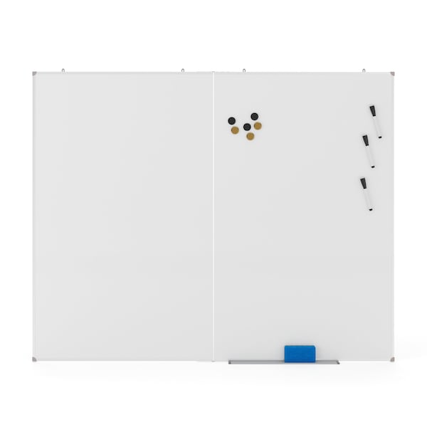 Flash Furniture HERCULES 60in. x 48in. Whiteboard, Alum Magnetic Dry Erase Board w/Wall Mount, Marker Tray, Eraser BR-FMW-76122-4860-GG - main